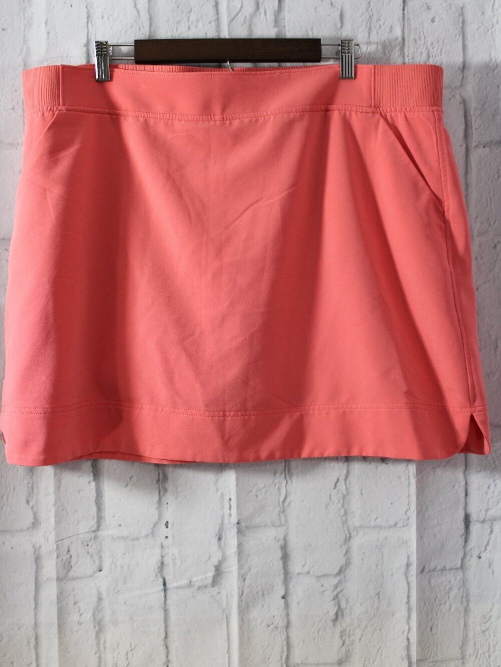 32 Degrees Cool XXL Salmon Elastic Waist Preppy Casual Summer Tennis Mini Skort